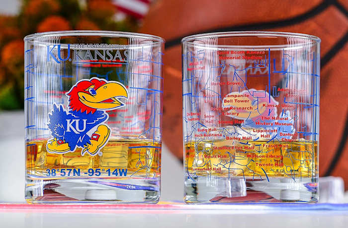 University of Kansas Whiskey Glass